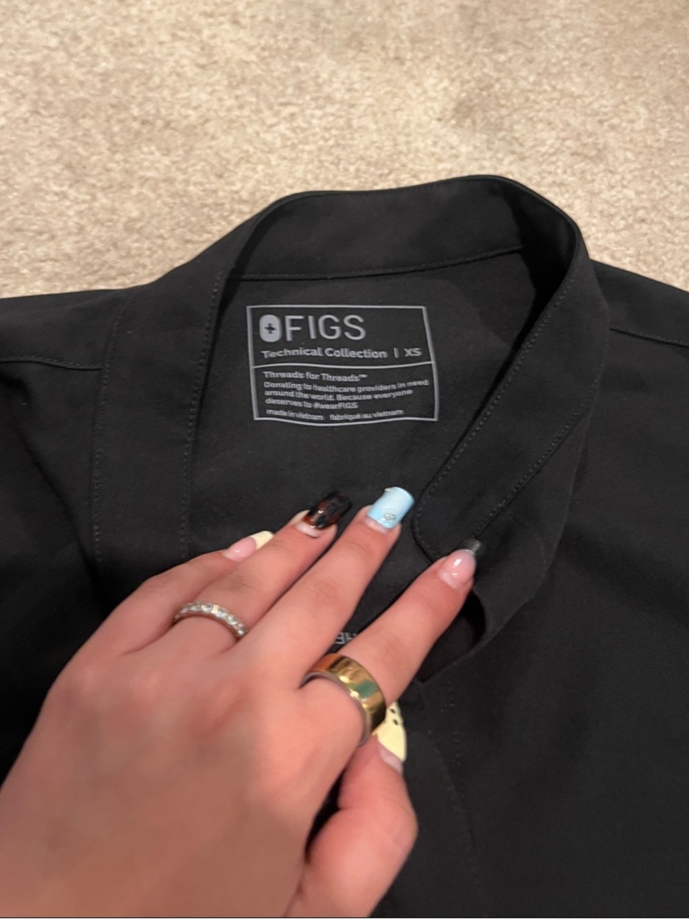 Figs Black Bodysuit and Wide Leg Set - Picture 3 of 9